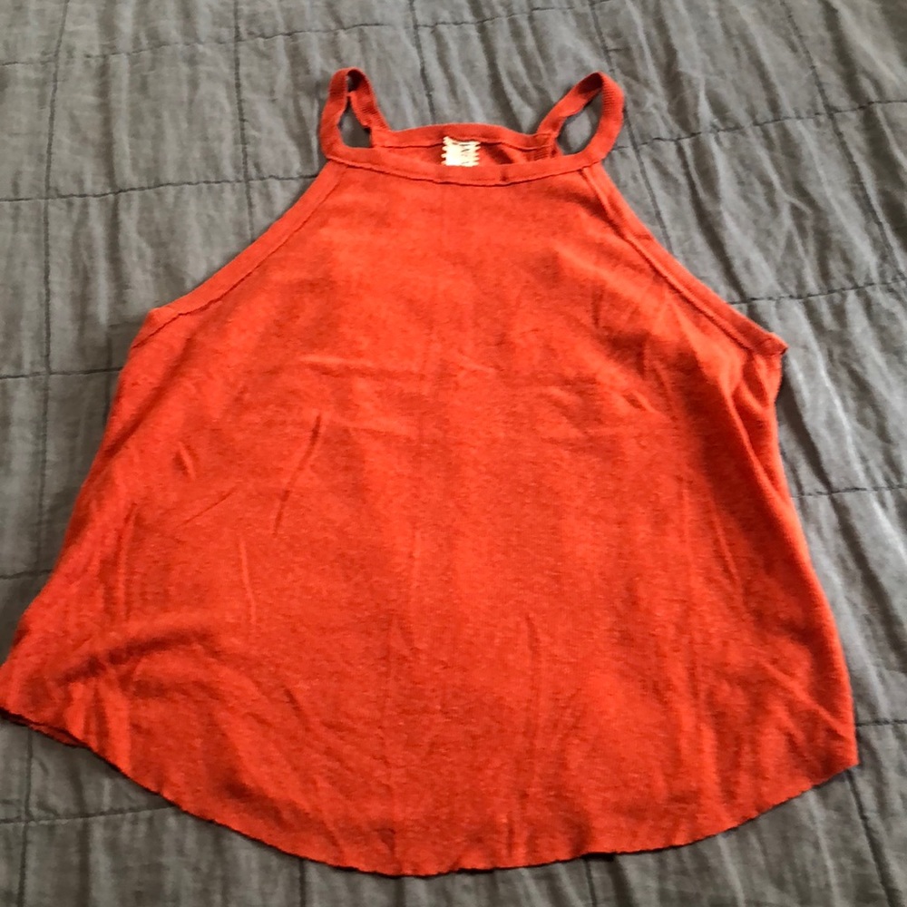 New Romantics free people rust lattice top